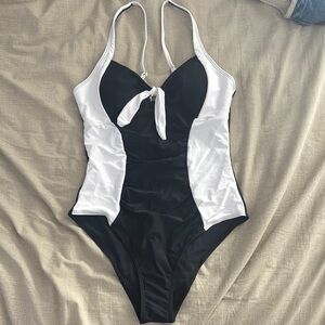 Woman’s Black and White Swimsuit
